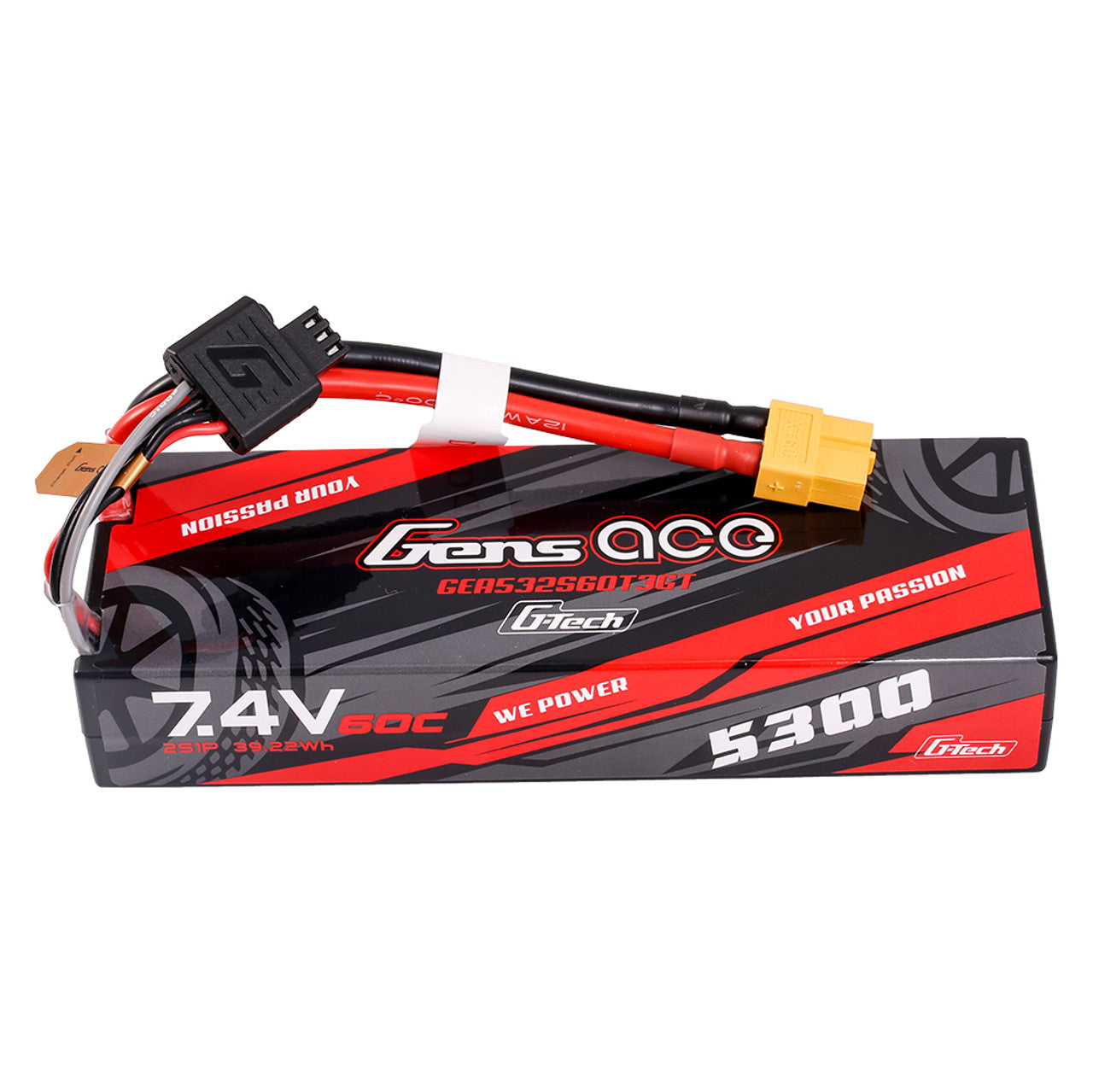 Gens Ace G-Tech Smart 2S LiPo Battery 60C(7.4V/5300mAh w/Universal Connector