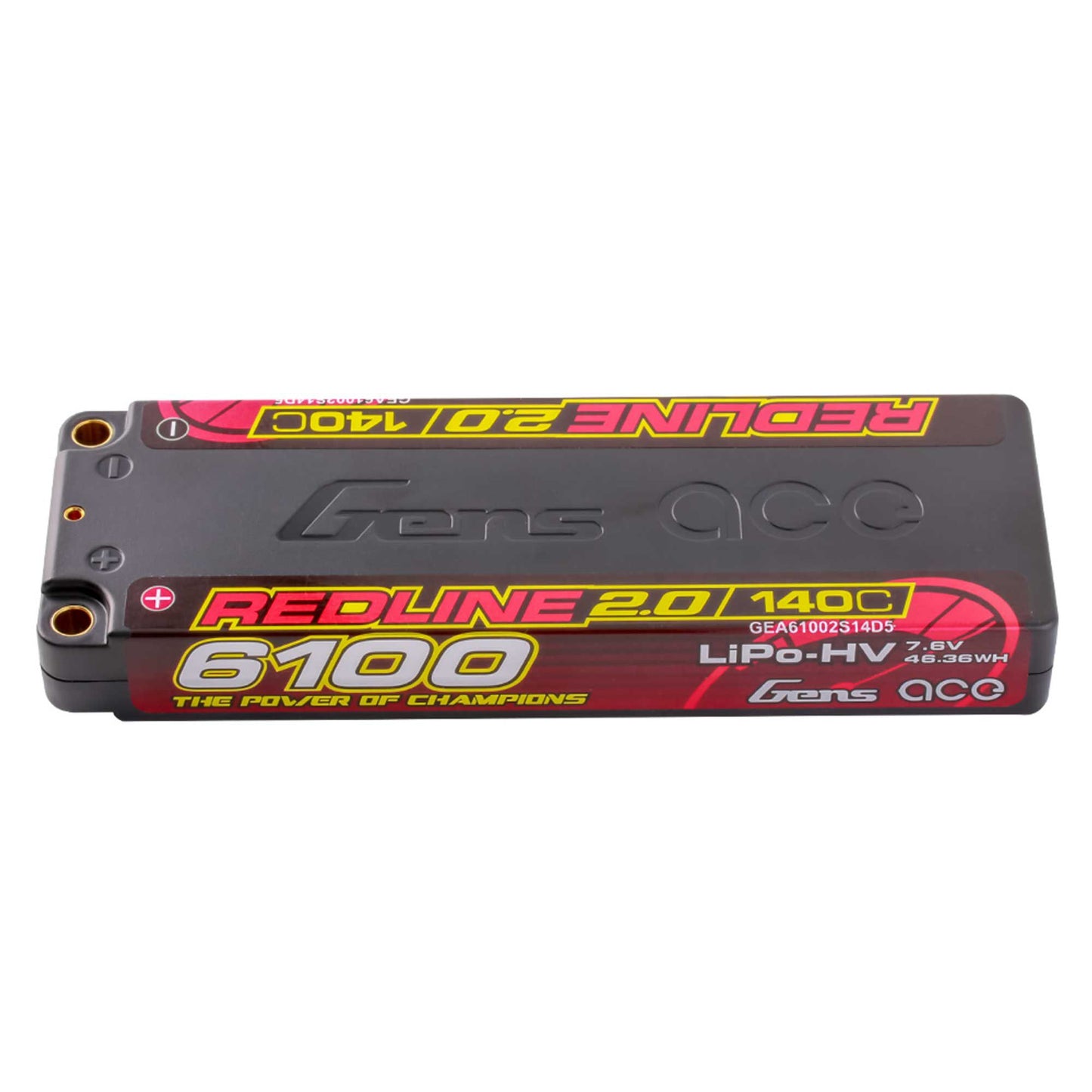 Gens Ace Redline 2.0 2S LCG LiHV Battery 140C 7.6V 6100mAh w/5mm Bullets