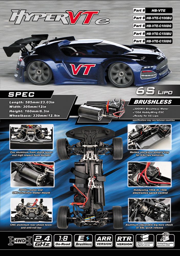 HoBao HB-VTE 1/8 Hyper VTE GT On-Road ARR w/ Clear Body