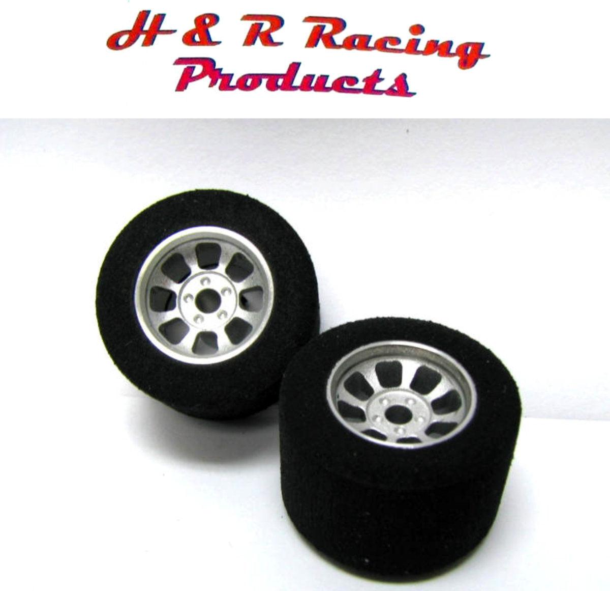 H&R Racing HR1103 Rear Fish Foam Tire NASCAR Silver Wheel 1/24 Slot Car ...