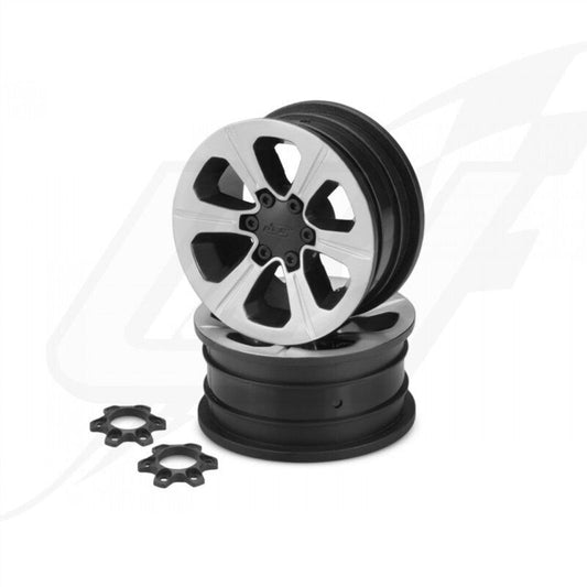 JConcepts JCO3373B Hustle 1.9" Rock Crawler Wheels (2) (Chrome) - PowerHobby
