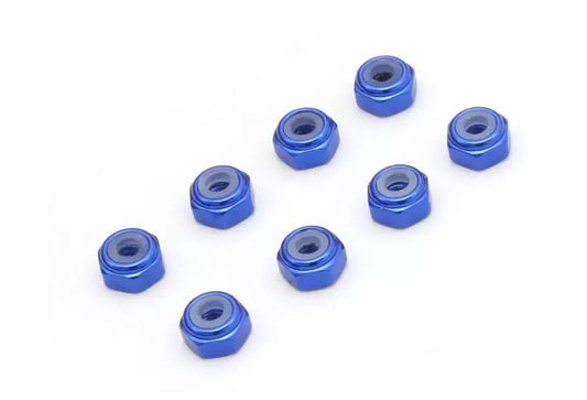 Kyosho MZW128BL M2 Alu. Nylon Color Nut 8pcs (Blue)