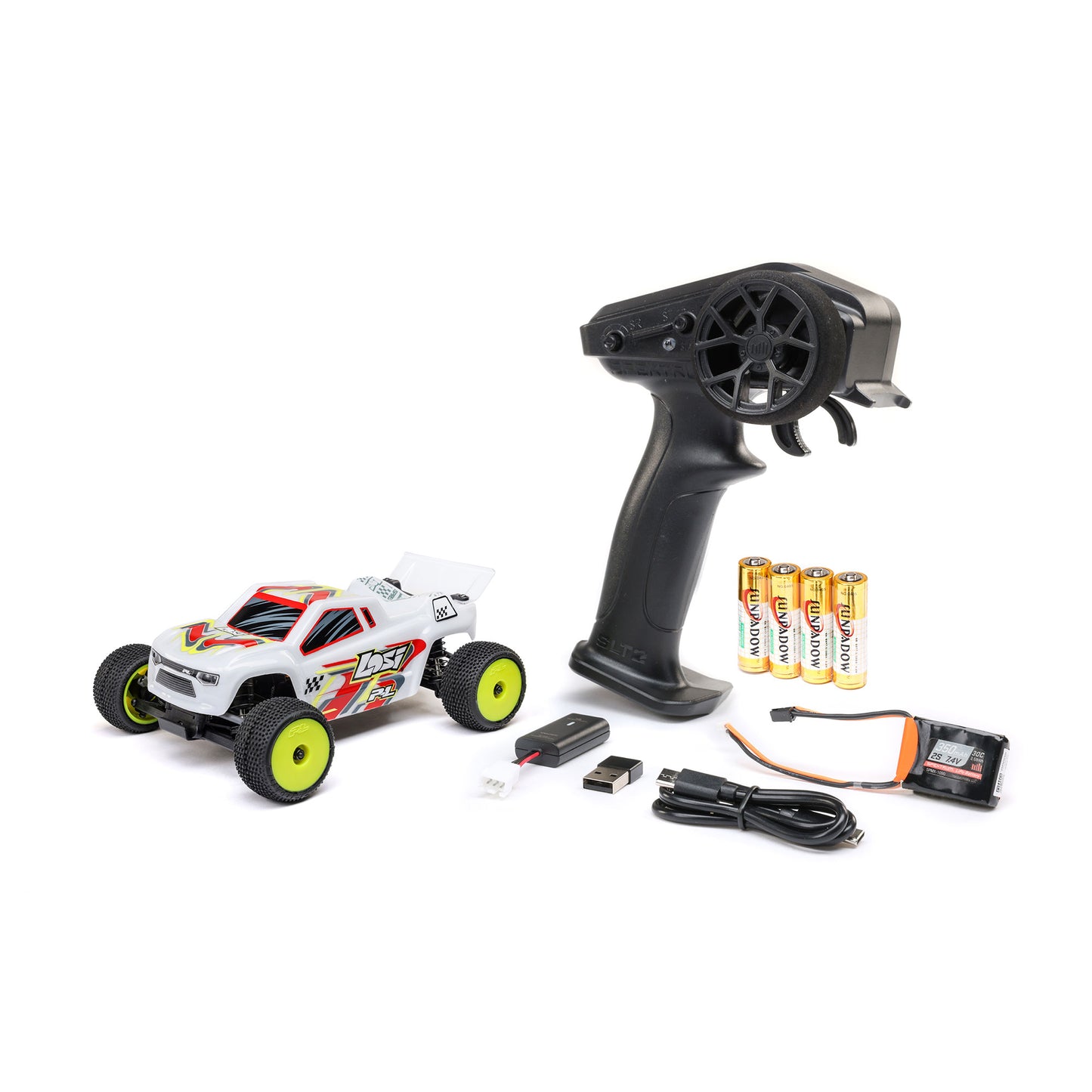 Losi 1/28 Micro-T 2S 2WD RTR Stadium Truck w Battery + Charger White