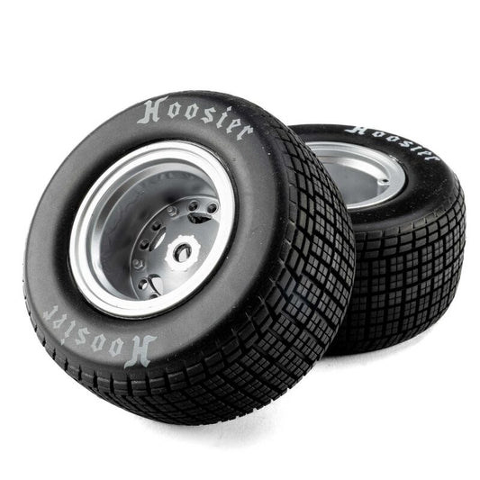 Losi 22S DLM Hoosier Medium Tires Mounted Satin Aluminum (2) LOS-4642