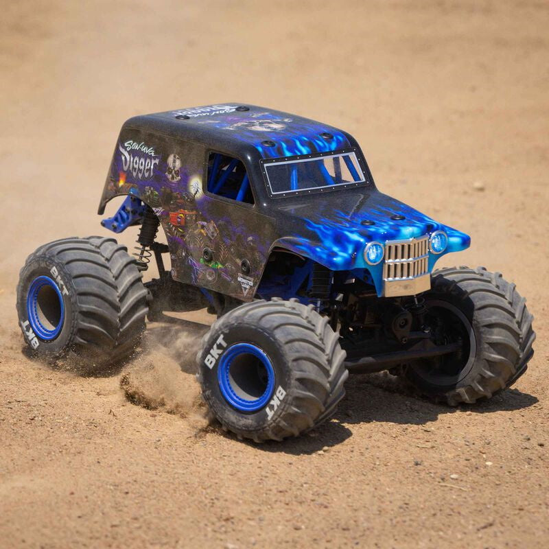Losi 1/18 Mini LMT 4X4 BLUE Brushed Monster Truck RTR, Son-Uva Digger LOS01026T2 - PowerHobby