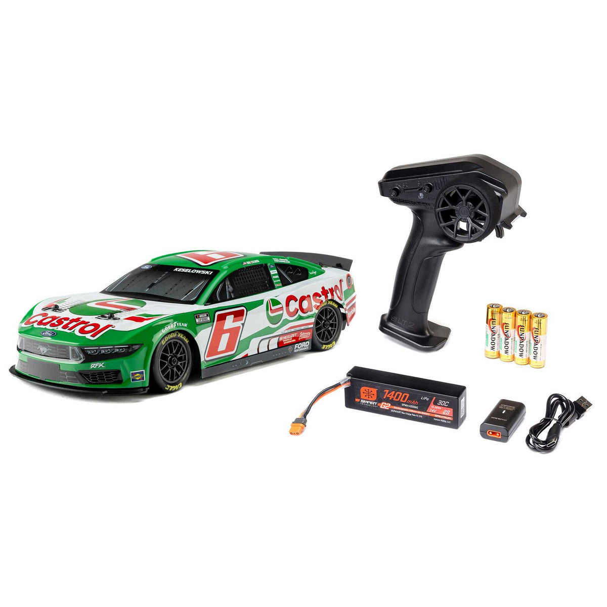 Losi LOS1122606 1/12 NASCAR Brad Keselowski No. 6 Castrol Ford Mustang AWD RTR