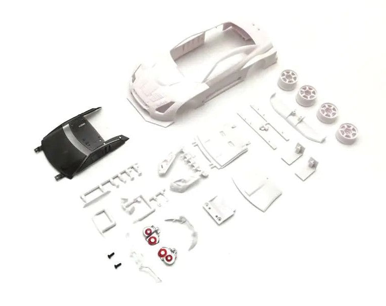 Kyosho MZN219 Nissan GT-R GT500 2008 White Body Set w/Wheels Mini-Z RWD.