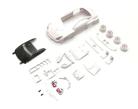 Kyosho MZN219 Nissan GT-R GT500 2008 White Body Set w/Wheels Mini-Z RWD.
