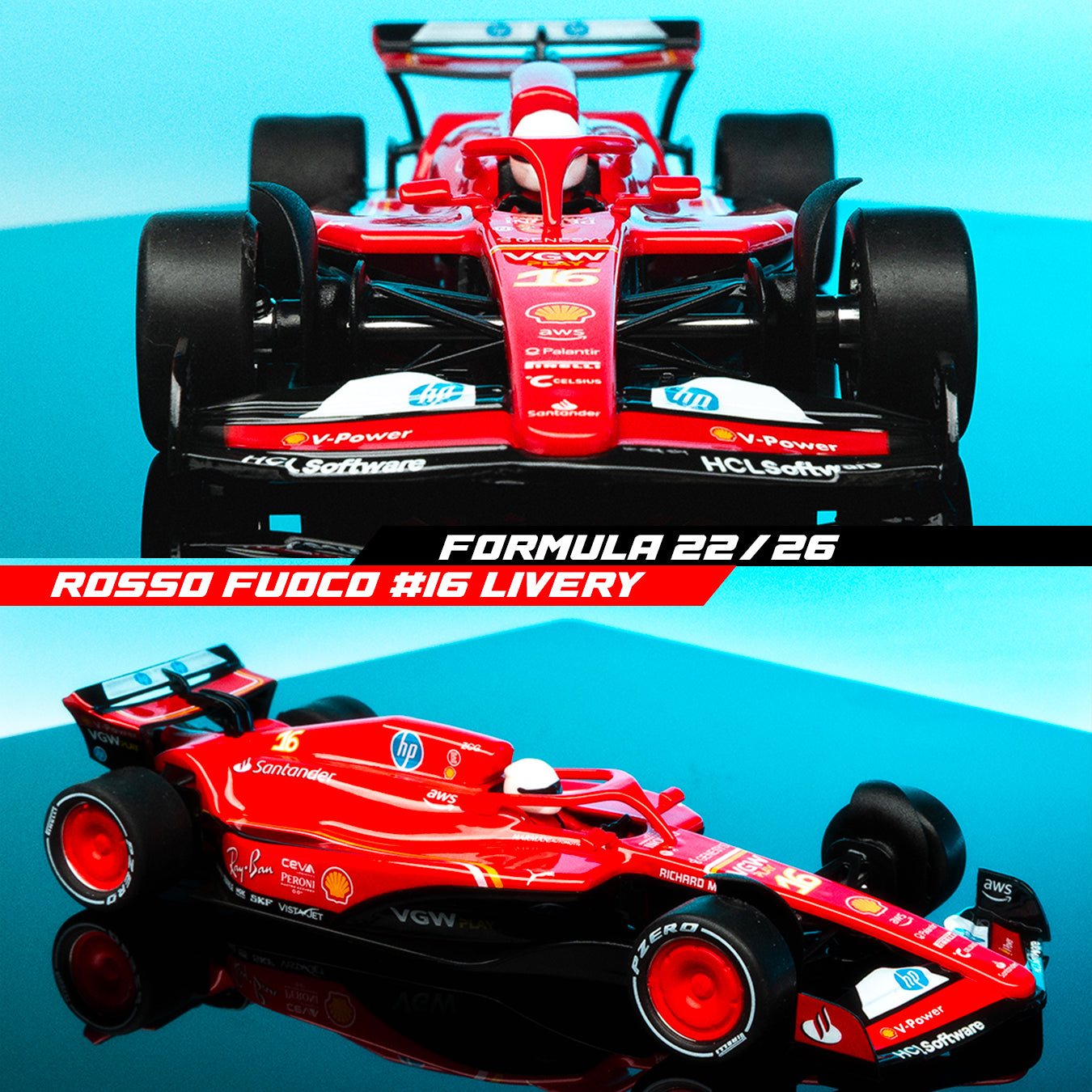 NSR Ferrari F1-75 Formula 22/26 Charles Leclerc 1/32 Slot Car NSR-0563