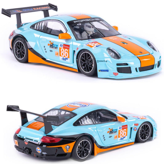NSR Porsche 997 GT3 Gulf Le Mans 24h 2018 Anglewinder 1/32 Slot Car 0618AW.