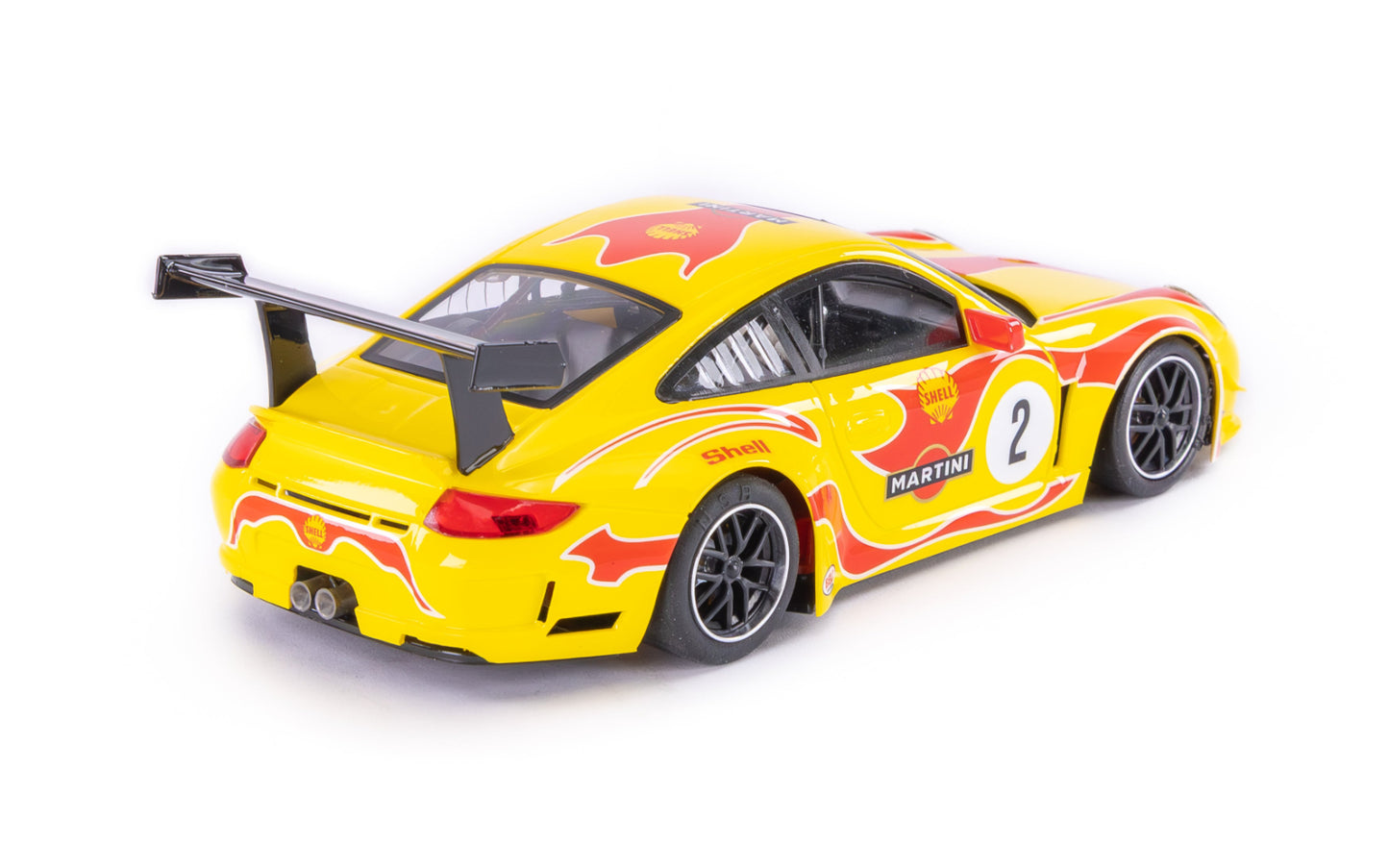 NSR Porsche 997 GT3 Yellow Hippie Anglewinder 1/32 Slot Car 0637AW