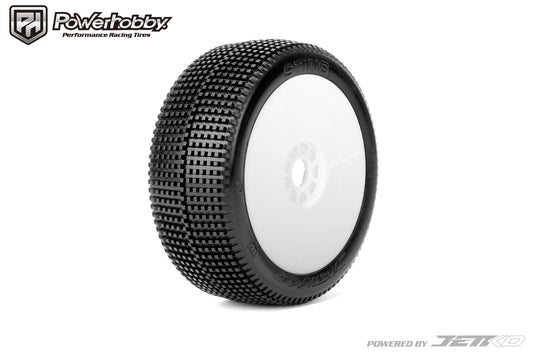 Powerhobby Sting 1/8 Buggy Mounted Tires White (2) Super Soft - PowerHobby