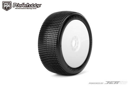 Powerhobby Marco 1/8 Buggy Mounted Tires White Dish Wheels (2) Super Soft - PowerHobby