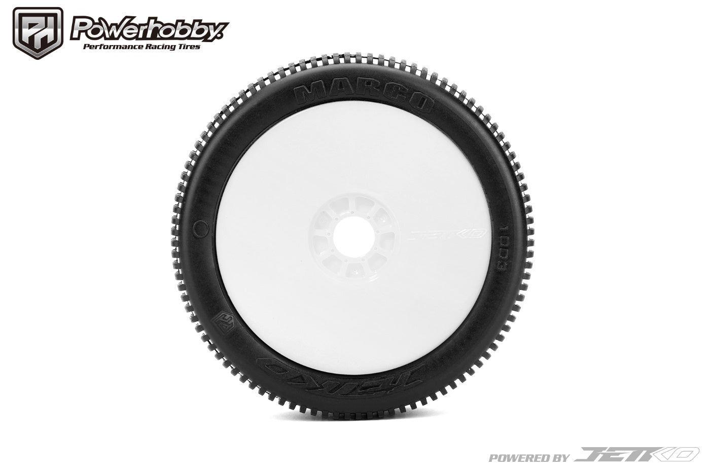 Powerhobby Marco 1/8 Buggy Mounted Tires White Dish Wheels (2) Ultra Soft - PowerHobby