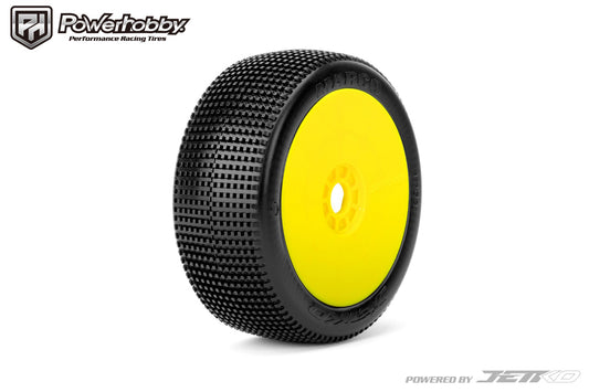 Powerhobby Marco 1/8 Buggy Mounted Tires Yellow Dish Wheels (2) Super Soft - PowerHobby