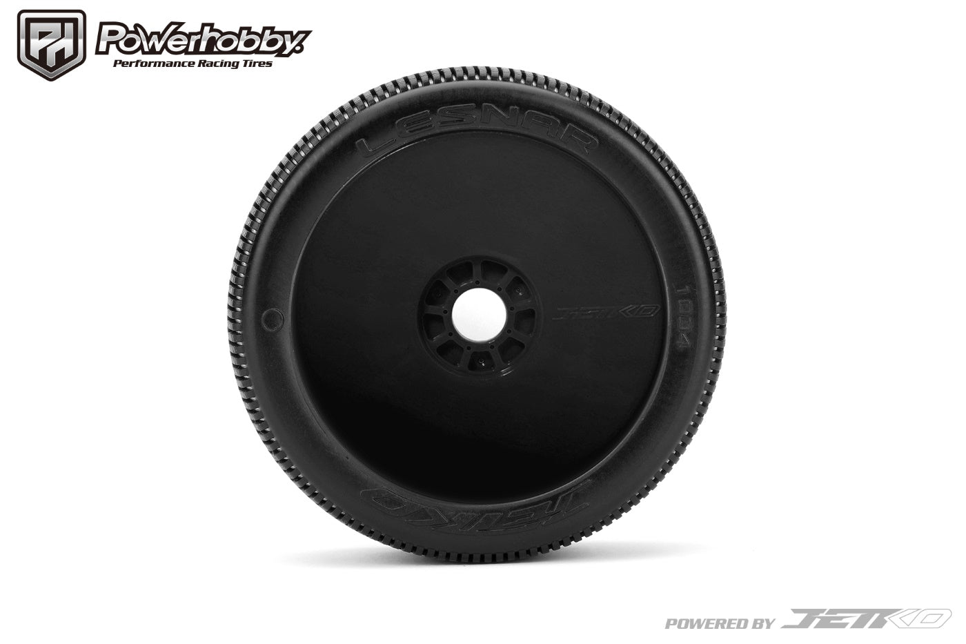 Powerhobby Lesnar 1/8 Buggy Mounted Tires Black Dish Wheels (2) Super Soft - PowerHobby