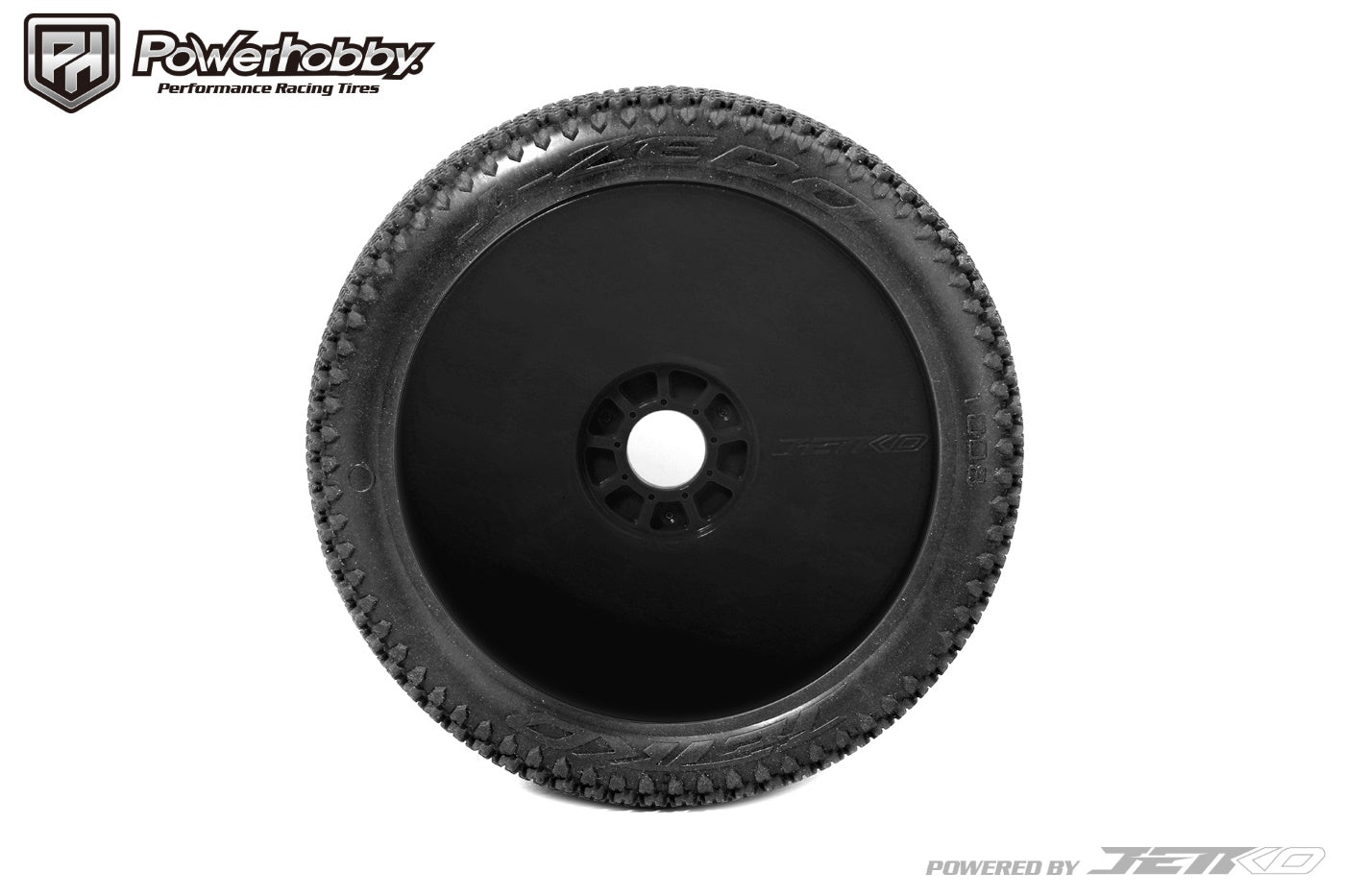 Powerhobby J-Zero 1/8 Buggy Mounted Tires Black Dish Wheels (2) Super Soft - PowerHobby