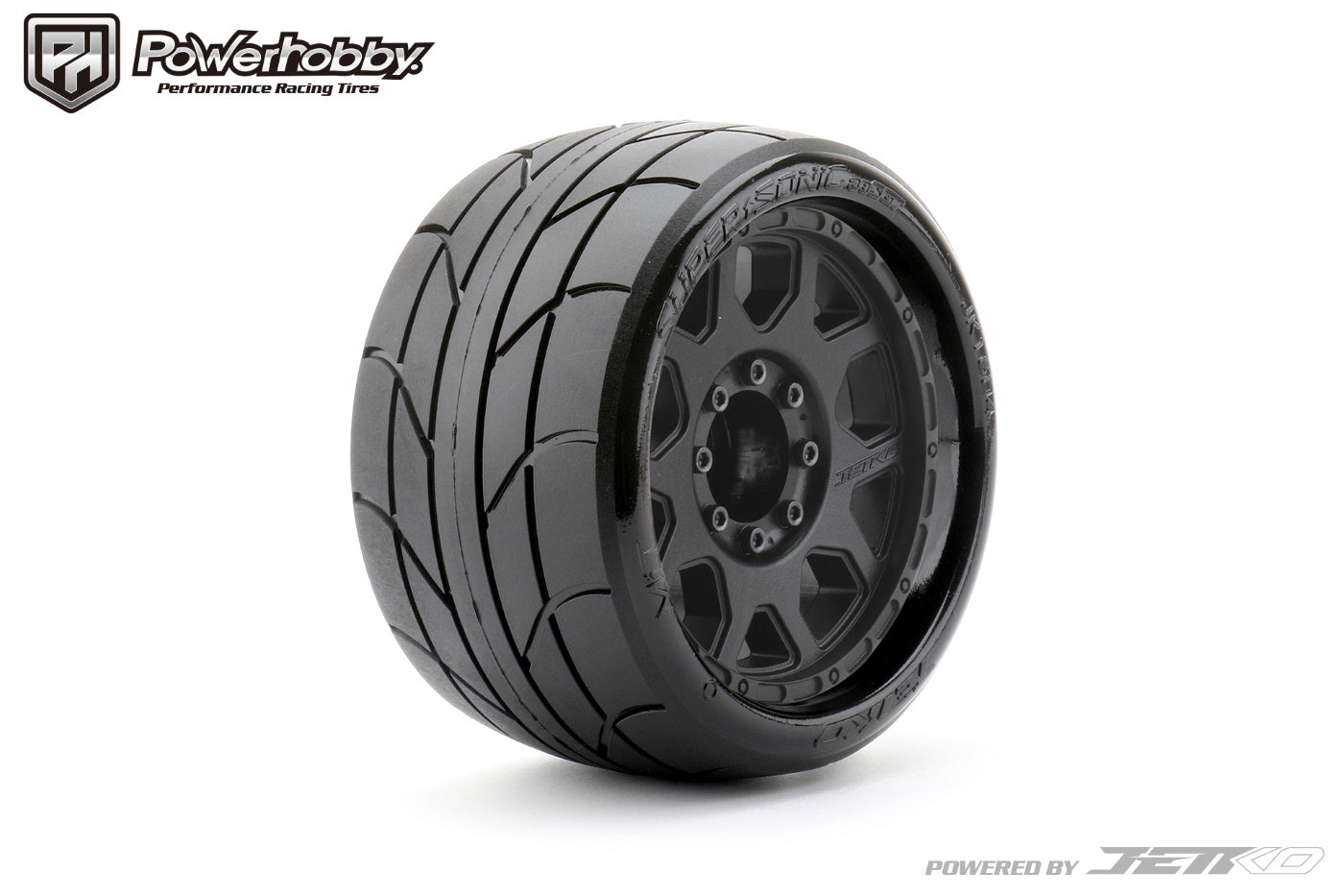 Powerhobby 1/8 SGT 3.8 Super Sonic Belted Mounted Tires w Removable Hex Wheels (2) - PowerHobby
