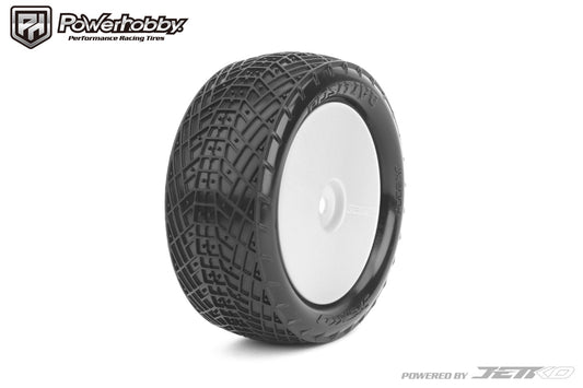 Powerhobby Positive 1/10 4WD Buggy Front Clay Tires Mounted Super Soft White - PowerHobby