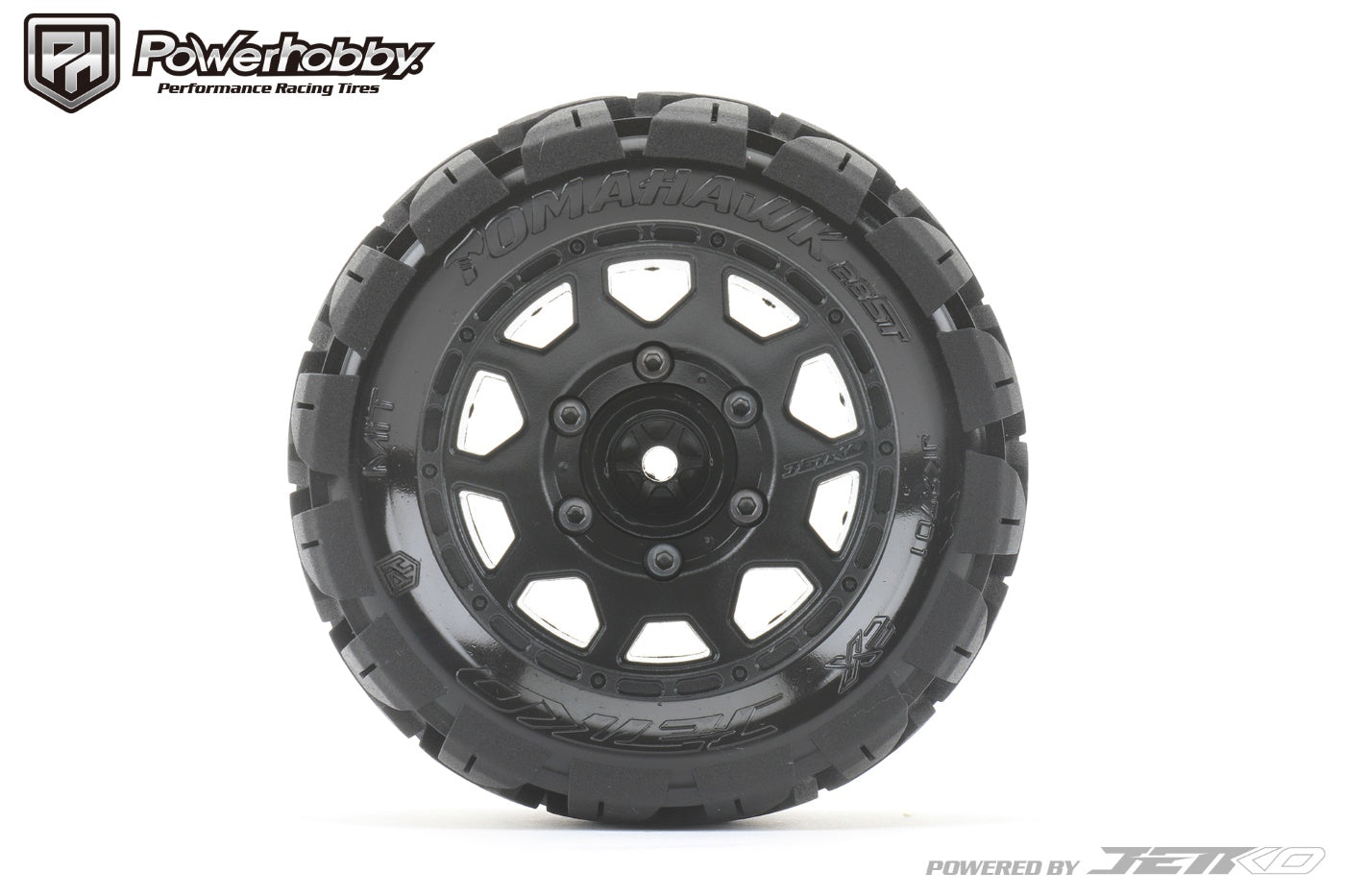 Powerhobby 1/10 2.8 ST Tomahawk Belted Tires (2) with Removable Hex Wheels - PowerHobby