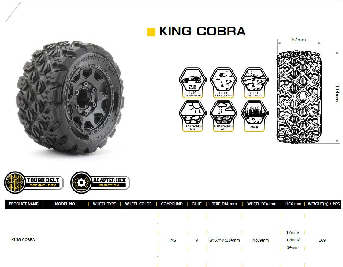 Powerhobby 1/10 2.8 ST King Cobra Belted Tires (4) Traxxas Powerhobby 1/10 2.8 ST King Cobra Belted Tires (4) Traxxas
