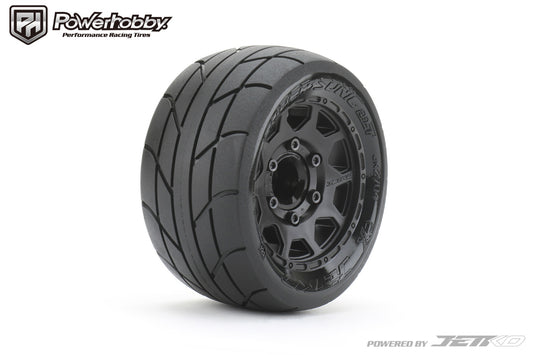 Powerhobby 1/10 2.8 ST Super Sonic Belted Tires (2) with Removable Hex Wheels - PowerHobby