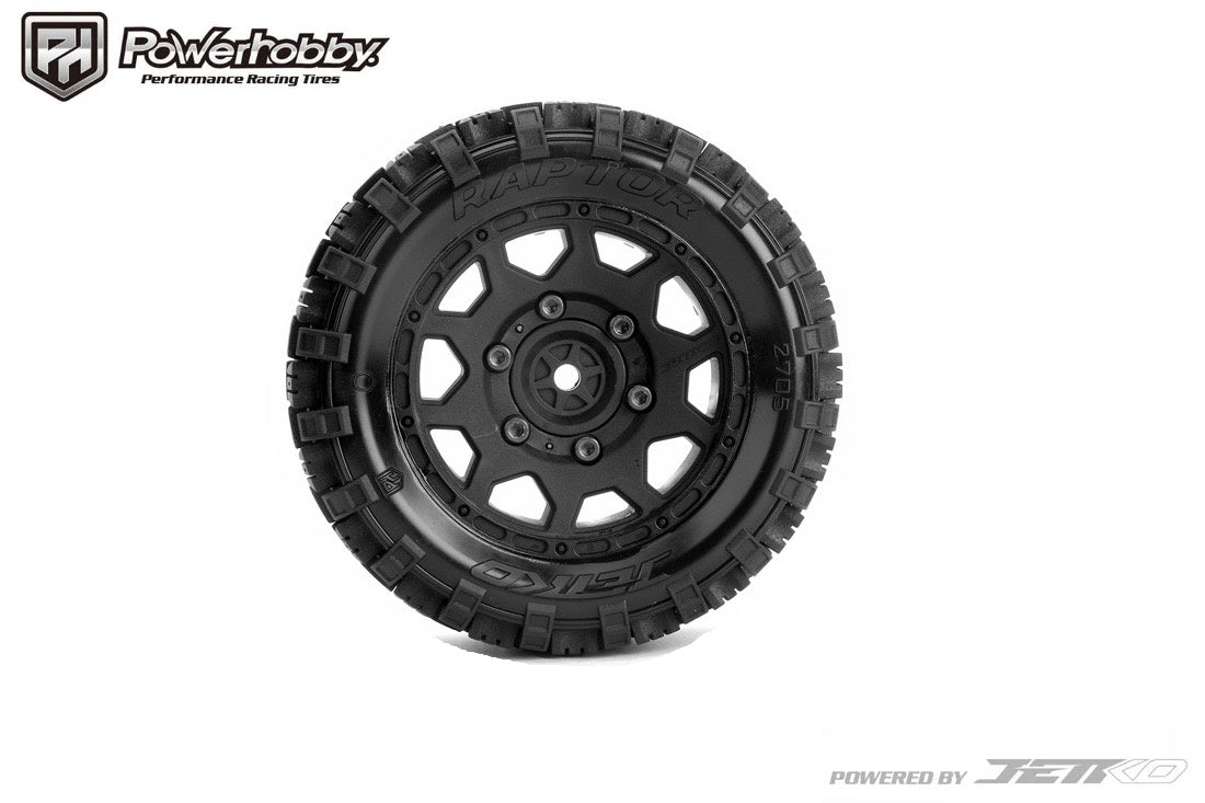 Powerhobby 1/10 2.8" ST Raptor Belted Tires (2) w/ Removable Hex Wheels.