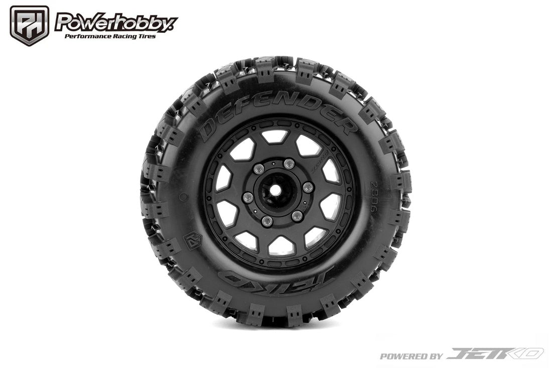 Powerhobby 1/10 2.8" MT Defender Tires (2) w/ Removable Hex Wheels.