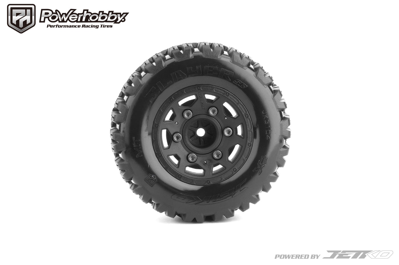 Powerhobby Rockform 1/10 SC Belted Tires (2) with Removable Hex Wheels - PowerHobby