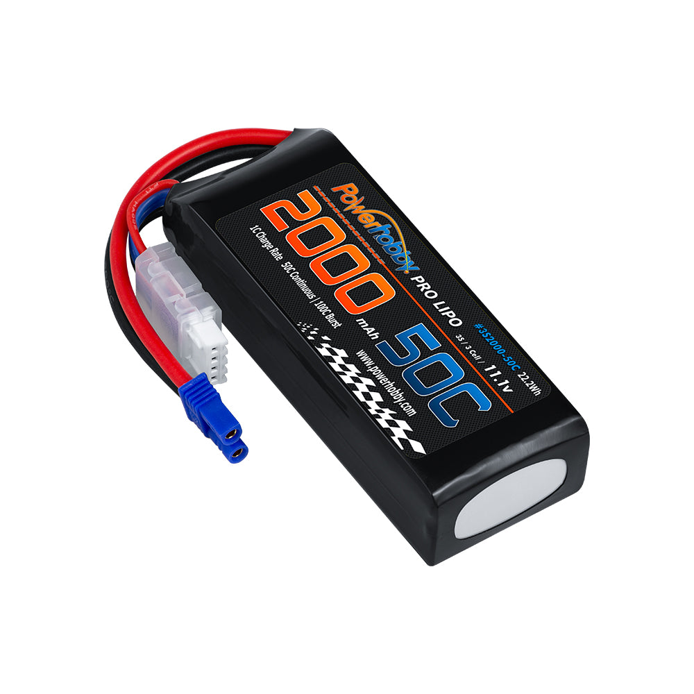 Powerhobby 3S 11.1V 2000mAh 50C Lipo Battery W EC3 Plug
