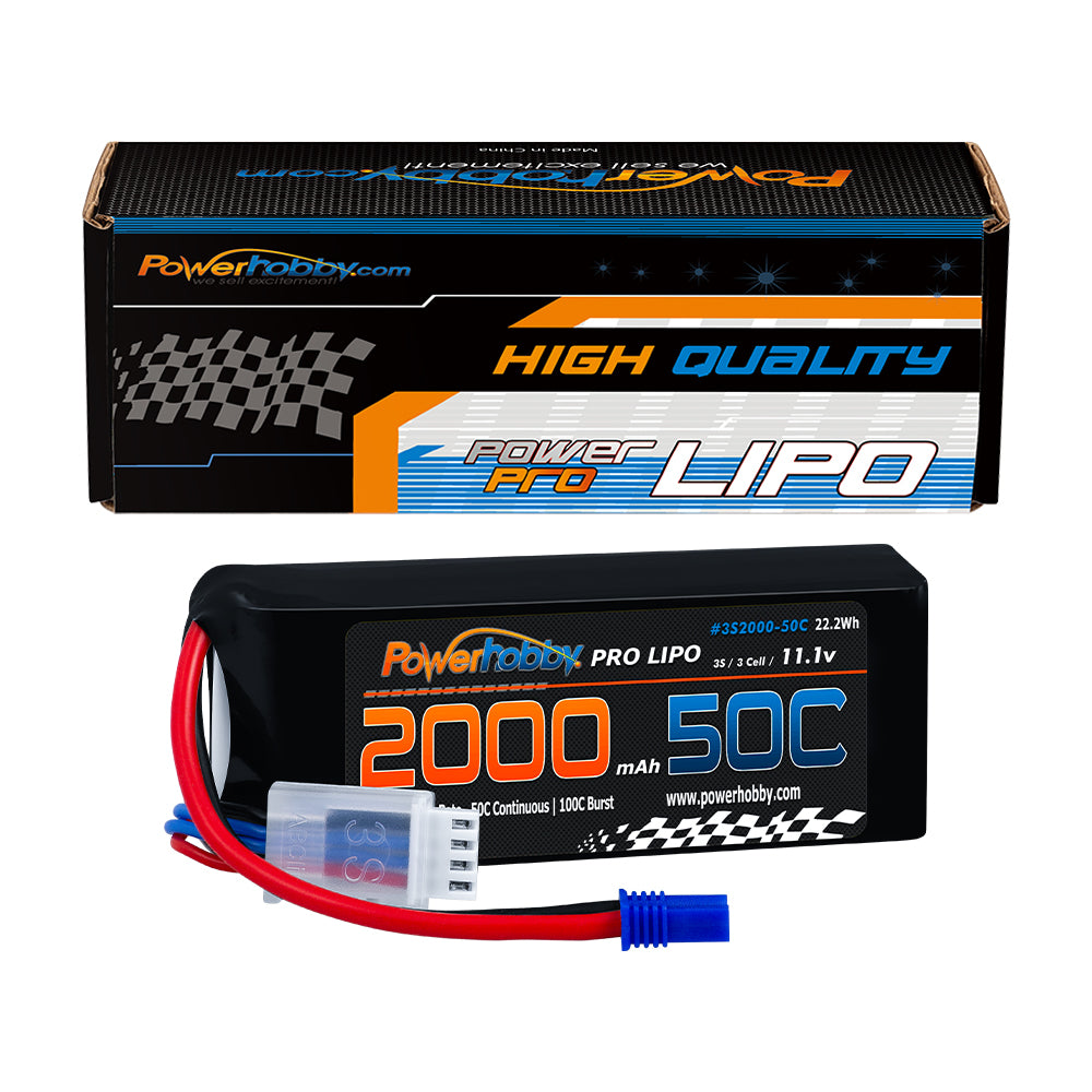 Powerhobby 3S 11.1V 2000mAh 50C Lipo Battery W EC3 Plug