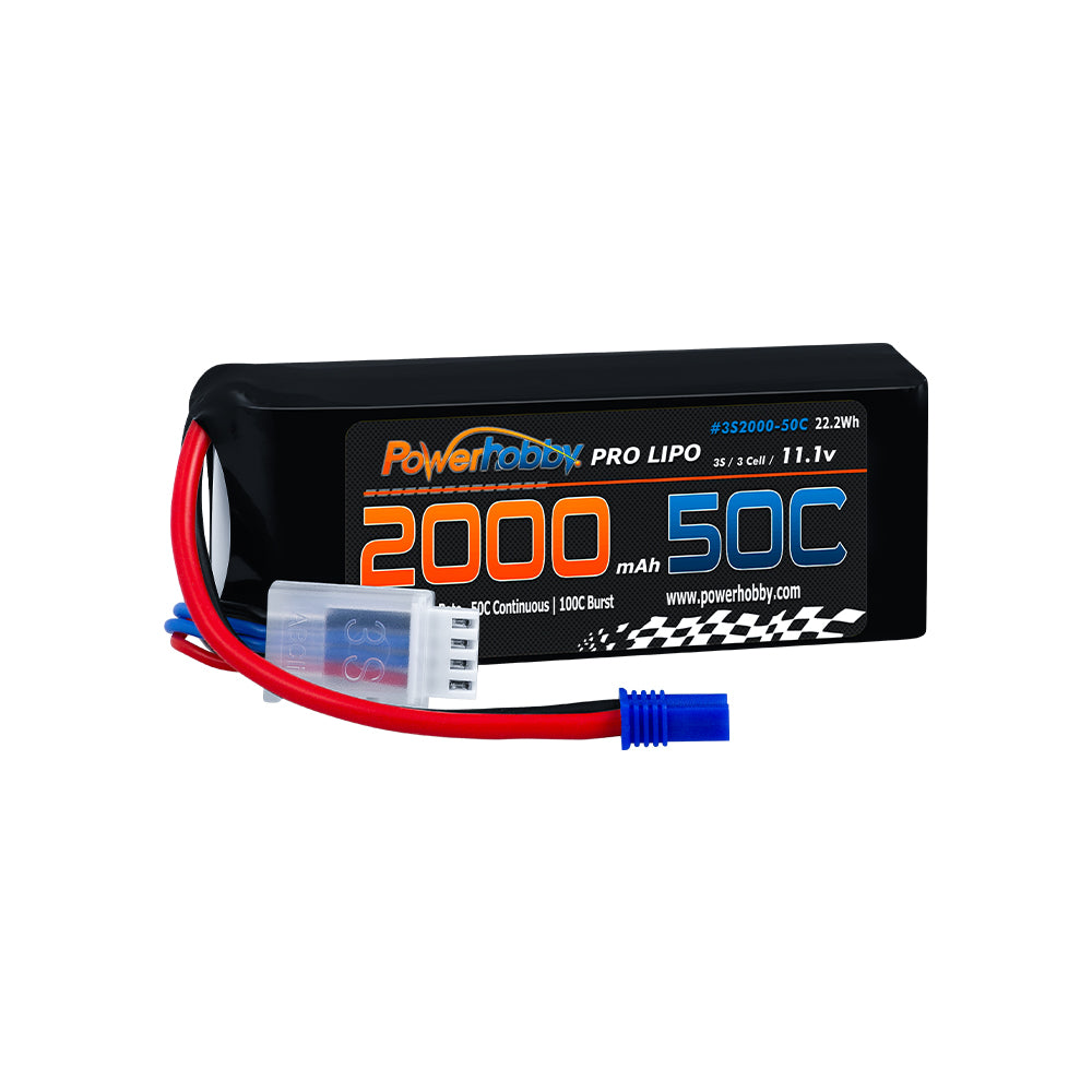 Powerhobby 3S 11.1V 2000mAh 50C Lipo Battery W EC3 Plug