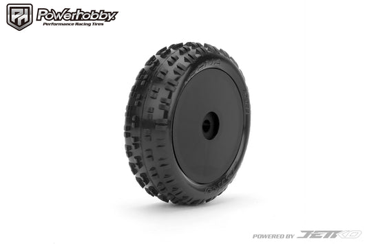 Powerhobby Arena Front Carpet Mini-B Tires Mounted 8mm Black Hard - PowerHobby