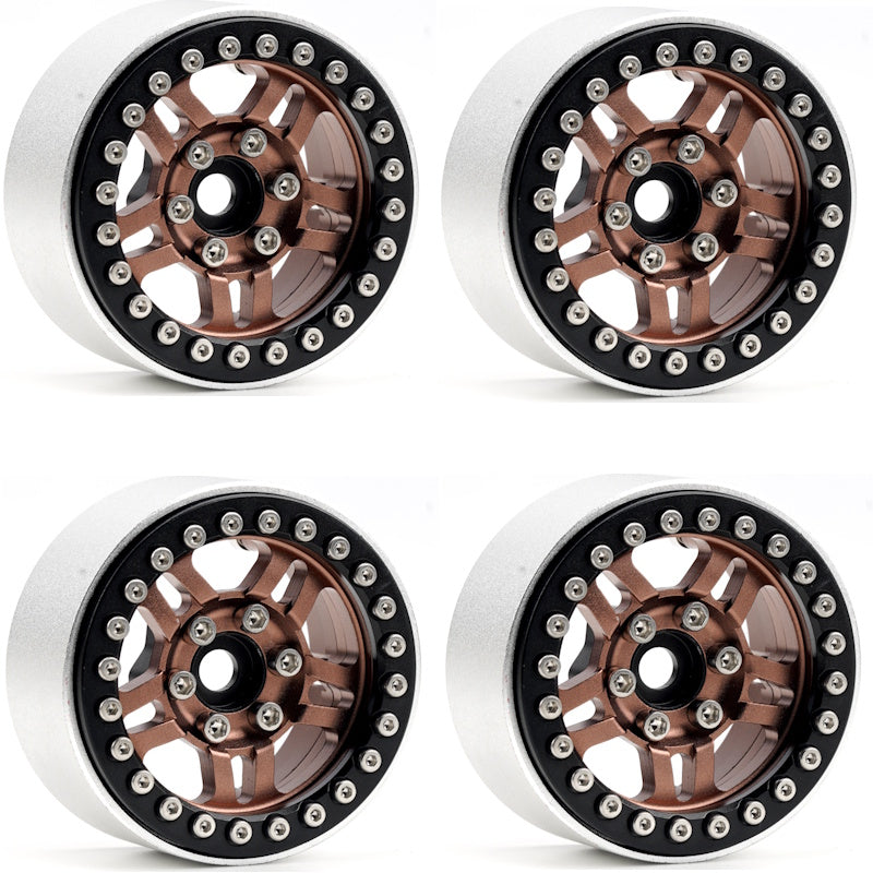Powerhobby B4 Aluminum 1.9 Beadlock Wheels 9mm Hubs Bronze (4) 1/10 Rock Crawler