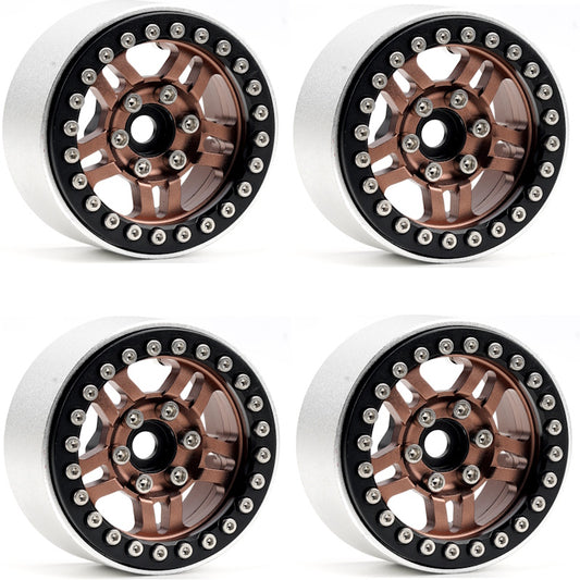 Powerhobby B4 Aluminum 1.9 Beadlock Wheels 9mm Hubs Bronze (4) 1/10 Rock Crawler