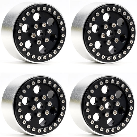 Powerhobby B5 Aluminum 1.9 Beadlock Wheels Super Positive Offset Black (4) Rock Crawler