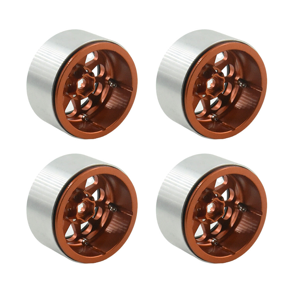 Powerhobby Aluminum 2.2" Beadlock Wheels Orange (4) 1/10 Rock Crawler - PowerHobby