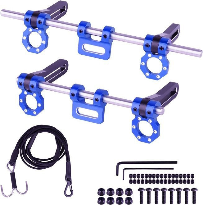 Powerhobby Aluminum Adjustable Front Rear Fairlead Bumpers 1/10 Rock Crawler Blue - PowerHobby