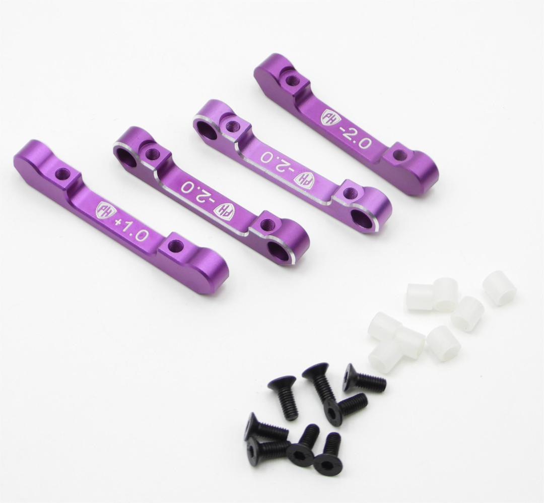 Powerhobby Aluminum Suspension Mount Set (+1.0/-2.0) Purple MST