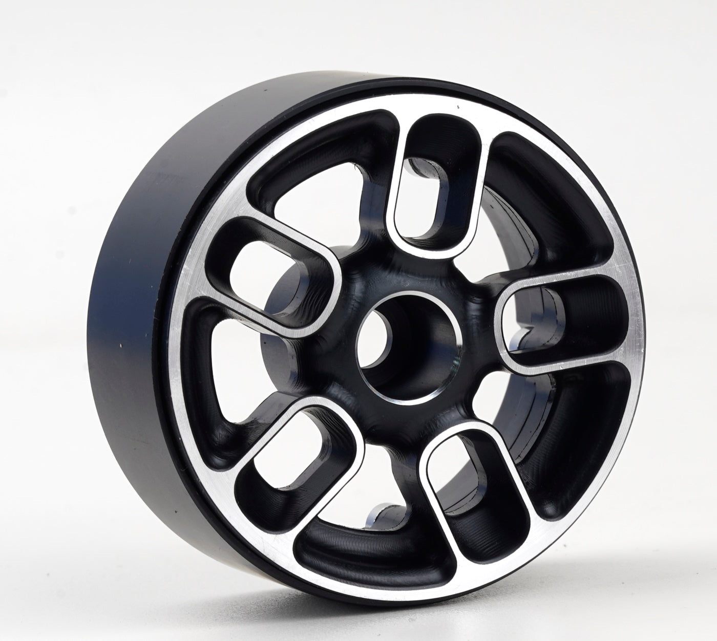 Powerhobby 1.9" Aluminum Beadlock Wheels (4) Black 1/0 Rock Crawler