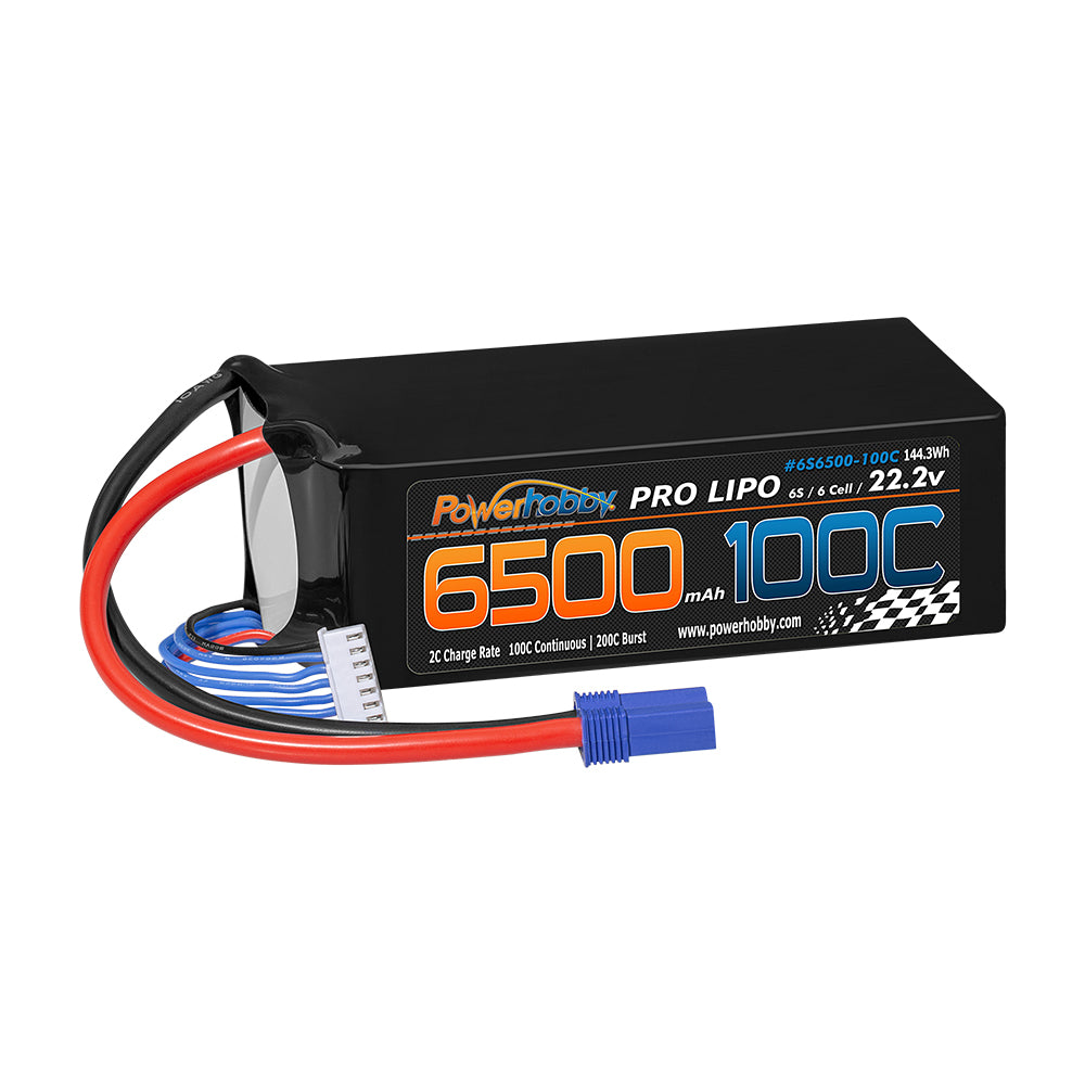 Powerhobby 6S 22.2V 6500mah 100c Lipo Battery w EC5 Plug