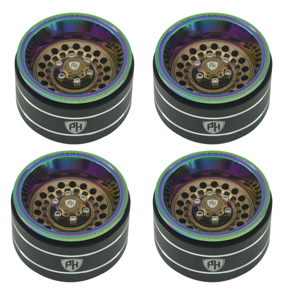 Powerhobby 1.9" Aluminum Wheels Gold (4) 1/10 Rock Crawler