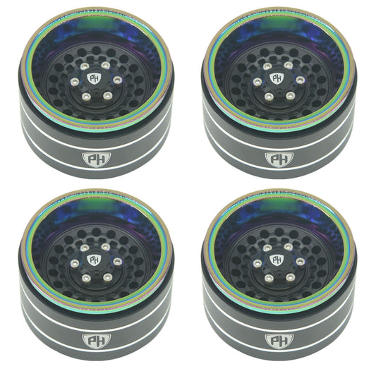 Powerhobby 1.9" Aluminum Wheels Black (4) 1/10 Rock Crawler