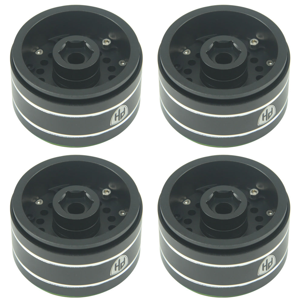 Powerhobby 1.9" Aluminum Wheels Black (4) 1/10 Rock Crawler