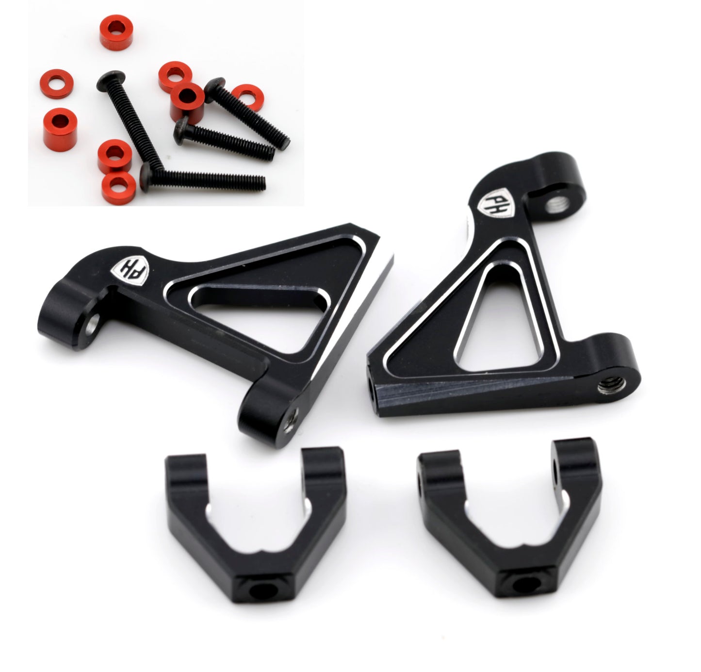 Powerhobby Aluminum Front Upper Arms Set Black Kyosho 1/10 Fazer Mk2