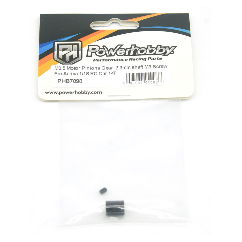 Powerhobby Mod 0.5 2.3mm Bore 14T Pinion Gear Fits Arrma Grom