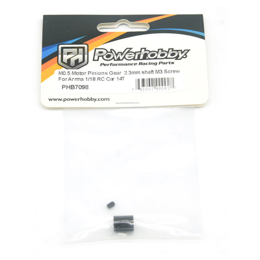 Powerhobby Mod 0.5 2.3mm Bore 14T Pinion Gear Fits Arrma Grom
