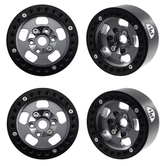 Powerhobby Aluminum 1.9" Beadlock Wheels Grey (4) 1/10 Rock Crawler