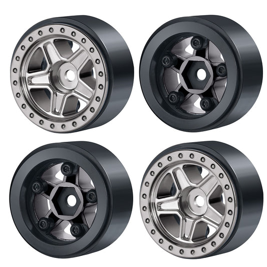 Powerhobby 1.0" Beadlock Wheels Grey (4) 1/24 Rock Crawler