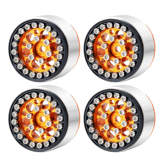 Powerhobby 1.0" Beadlock Wheels Orange (4) 1/24 Rock Crawler